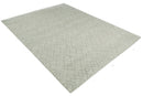 Hand Knotted Ivory and Charcoal 9x12 Trellis Moroccan Rug Made with Fine Wool | TRDCP654912