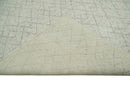 Hand Knotted Ivory and Charcoal 9x12 Trellis Moroccan Rug Made with Fine Wool | TRDCP654912