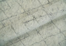 Hand Knotted Ivory and Charcoal 9x12 Trellis Moroccan Rug Made with Fine Wool | TRDCP654912