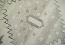 Custom Made Hand Knotted Ivory and Charcoal Traditional Tribal Natural Wool Area Rug, Kids, Living Room and Bedroom Rug