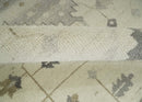 Custom Made Hand Knotted Ivory and Charcoal Traditional Tribal Natural Wool Area Rug, Kids, Living Room and Bedroom Rug