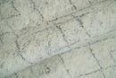 Hand Knotted Ivory and Gray 8x10 and 9x12 Trellis Moroccan Rug Made with Fine Wool | TRDCP647