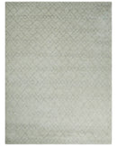 Hand Knotted Ivory and Gray 8x10 and 9x12 Trellis Moroccan Rug Made with Fine Wool | TRDCP647