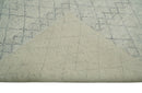 Hand Knotted Ivory and Gray 8x10 and 9x12 Trellis Moroccan Rug Made with Fine Wool | TRDCP647