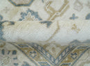 Hand Knotted Ivory And Gray Traditional Oushak Design 8x10 Wool Rug