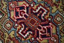 Hand Knotted Ivory, Brown and Blue 4x6 Traditional Antique Style Wool Area Rug