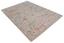 Hand Knotted Light Pink Oriental Oushak 9x12 Traditional Wool Area Rug, Living Room and Bedroom Rug