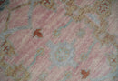 Hand Knotted Light Pink Oriental Oushak Multi Size Traditional Wool Area Rug, Living Room and Bedroom Rug