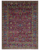 Hand Knotted Maroon and Gold Traditional Antique Style Wool Area Rug