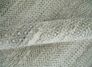 Hand Knotted Modern Geometric Trellis Scandinavian 8x10 Beige, and Ivory Wool Area Rug