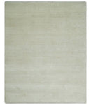 Hand Knotted Modern Geometric Trellis Scandinavian 8x10 Beige and Ivory Wool Area Rug | TRDCP932810