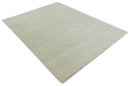 Hand Knotted Modern Geometric Trellis Scandinavian 8x10 Beige and Ivory Wool Area Rug | TRDCP932810
