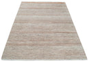 Hand Knotted Modern Geometric Trellis Scandinavian 8x10 Ivory, Rust and Gray Wool Area Rug | TRDCP933810