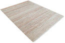 Hand Knotted Modern Geometric Trellis Scandinavian 8x10 Ivory, Rust and Gray Wool Area Rug | TRDCP933810