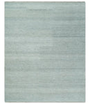 Hand Knotted Modern Geometric Trellis Scandinavian Silver and Gray Wool Area Rug 8x10  | TRDCP930810