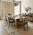 Hand Knotted Olive and Ivory Traditional Oushak Wool Rug