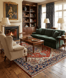 Hand Knotted Red, Ivory and Blue Traditional Heriz Multi size Wool Area Rug