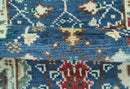 Hand knotted Runner 2.6x8 Blue And Ivory Traditional Design Wool Rug