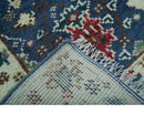 Hand knotted Runner 2.6x8 Blue And Ivory Traditional Design Wool Rug