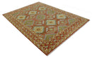 Hand Knotted Rust and Beige Oriental Traditional 9x12 Wool Area Rug, Living Room and Bedroom Rug