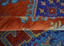 Hand Knotted Rust, Blue and Olive Traditional 9x12 Antique Style Wool Area Rug