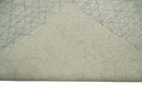 Hand Knotted Silver and Beige 9x12 Trellis Moroccan Rug Made with Fine Wool | TRDCP641912