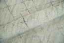 Hand Knotted Silver and Beige 9x12 Trellis Moroccan Rug Made with Fine Wool | TRDCP641912