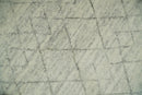 Hand Knotted Silver and Beige 9x12 Trellis Moroccan Rug Made with Fine Wool | TRDCP641912
