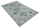 Hand Knotted Charcoal And Beige Traditional with Blended Custom Made Wool Rug