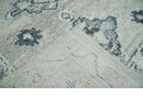 Hand Knotted Charcoal And Beige Traditional with Blended Custom Made Wool Rug