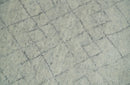 Hand Knotted Silver and Gray 9x12 Trellis Moroccan Rug Made with Fine Wool | TRDCP638912