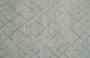 Hand Knotted Silver and Gray 9x12 Trellis Moroccan Rug Made with Fine Wool | TRDCP638912