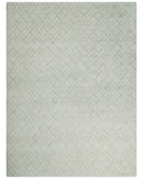 Hand Knotted Silver and Gray 9x12 Trellis Moroccan Rug Made with Fine Wool | TRDCP638912