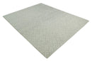 Hand Knotted Silver and Gray 9x12 Trellis Moroccan Rug Made with Fine Wool | TRDCP638912