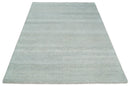 Hand Knotted Silver, Ivory and Gray 8x10 Modern Geometric Trellis Scandinavian Wool Area Rug | TRDCP945810