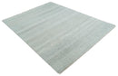 Hand Knotted Silver, Ivory and Gray 8x10 Modern Geometric Trellis Scandinavian Wool Area Rug | TRDCP945810