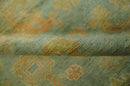 Hand Knotted Teal, Beige and Rust Vintage Style Traditional Wool Area Rug