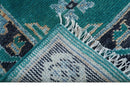 Hand knotted Teal Traditional Khotan Design 4x6 Wool Area Rug