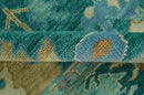 Hand Knotted Teal Traditional Oushak 9x12 wool area rug