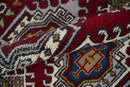3x5 Hand Knotted Traditional Kazak Red and Ivory Wool Area Rug