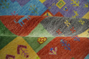 Hand knotted Traditional Multi color 8x10 Antique Tribal Style Gabbeh Design Wool Area Rug