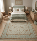 Hand Knotted Traditional Oushak 8x10 Beige and Brown Wool Area Rug