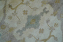 Hand Knotted Traditional Oushak Design Beige And Gray 6x9 Wool Area Rug