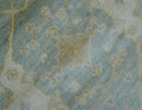 Hand Knotted Traditional Oushak Design Blue And Beige 6x9 Wool Rug