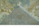 Hand Knotted Traditional Oushak Design Blue And Beige 8x10 Wool Area Rug