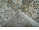 Hand Knotted Traditional Oushak Design Ivory And Gray 6x9 Wool Rug
