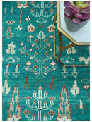 Hand knotted Tree of life Teal Traditional Style 4x6 Wool Area Rug