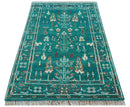 Hand knotted Tree of life Teal Traditional Style 4x6 Wool Area Rug