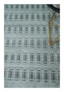 Hand Made 8x10 Modern Stripes Beige, Gray and Silver Scandinavian Blended Wool Flatwoven Area Rug | KE22