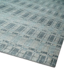 Hand Made 8x10 Modern Stripes Beige, Gray and Silver Scandinavian Blended Wool Flatwoven Area Rug | KE22